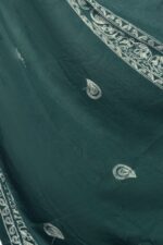 Stripe Embroidery Lawn Hijab - Dark Green - Image 3