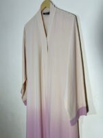 Blush Rose Ombre Front Open Abaya - Image 2