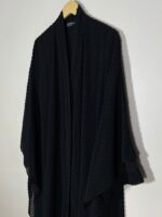 Black Textured Halimah Abaya - Image 2