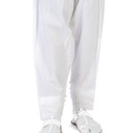 Women's White Shalwar with Embroidered Hem